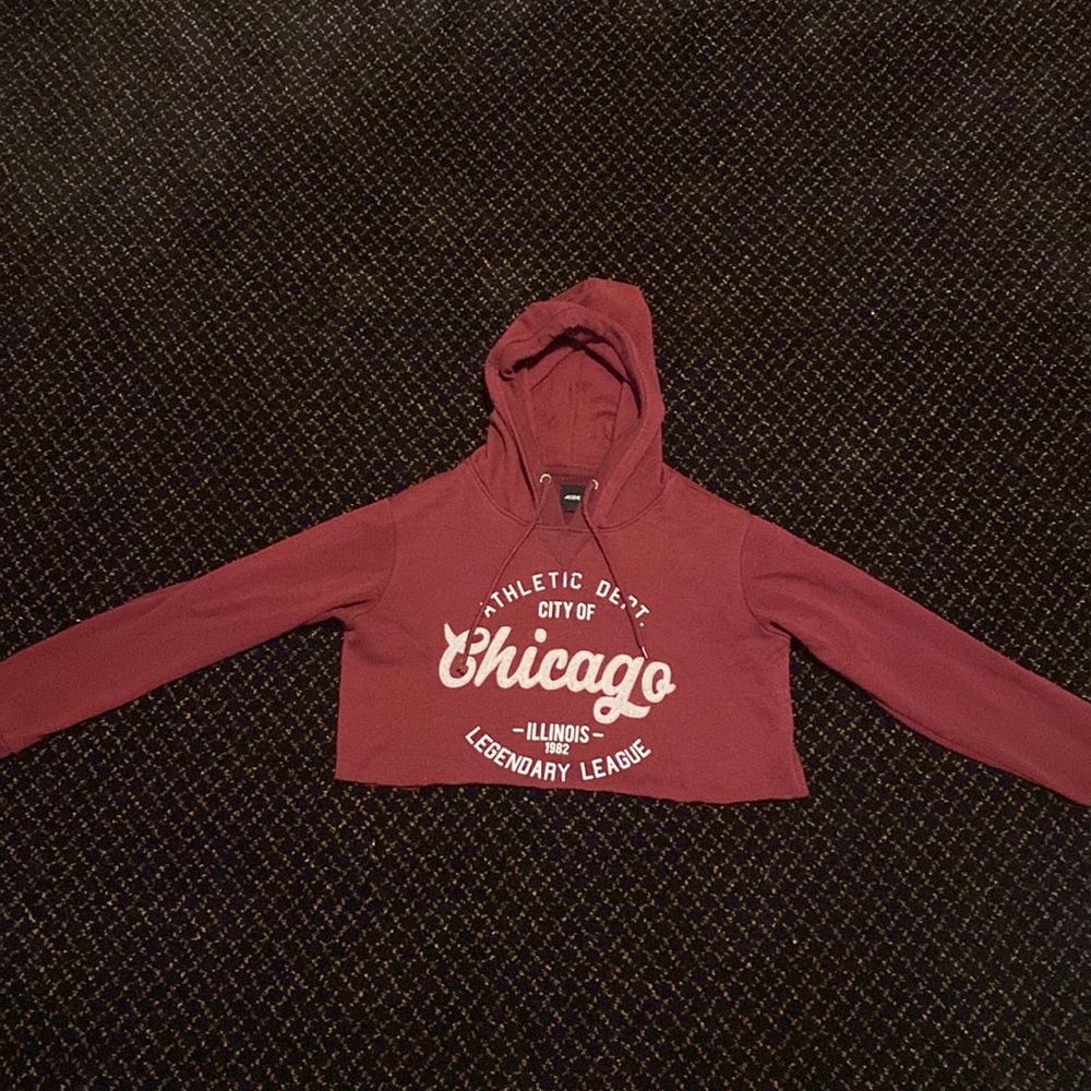 mahogany red cropped hoodie